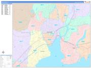 New Haven Wall Map Color Cast Style 2023